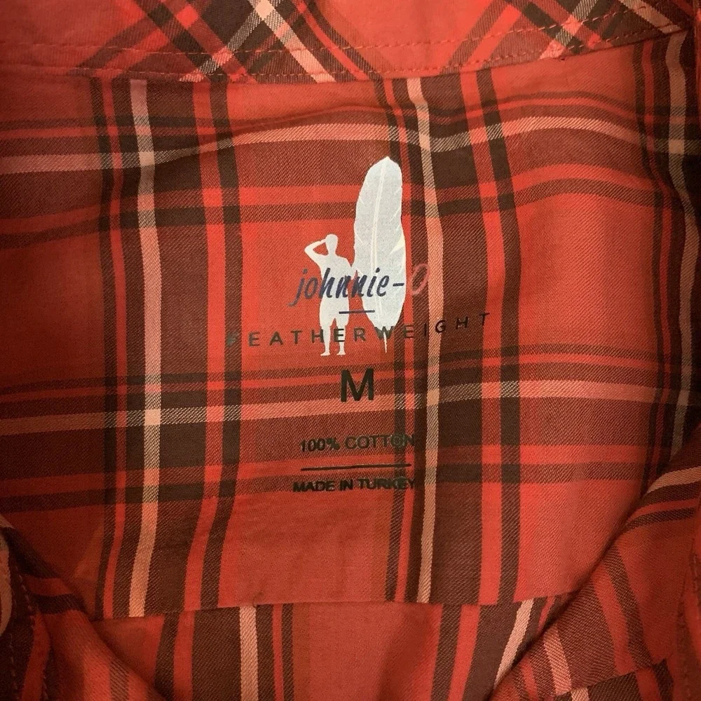 NWT johnnie-O Luton Featherweight Shirt Mens Medium Plaid Button Up Long Sleeve - Picture 5 of 6